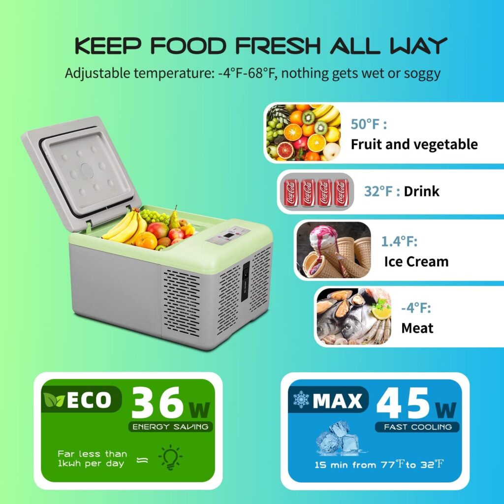 Alpicool C9PT Mini Portable Freezer,12 Volt Car Refrigerator 10 Quart Fast Cooling 12V Car Fridge (-4Â¨H~68Â¨H) with 12/24V DC and 100-240V AC for Outdoor, Camping, RV, Truck, Boat