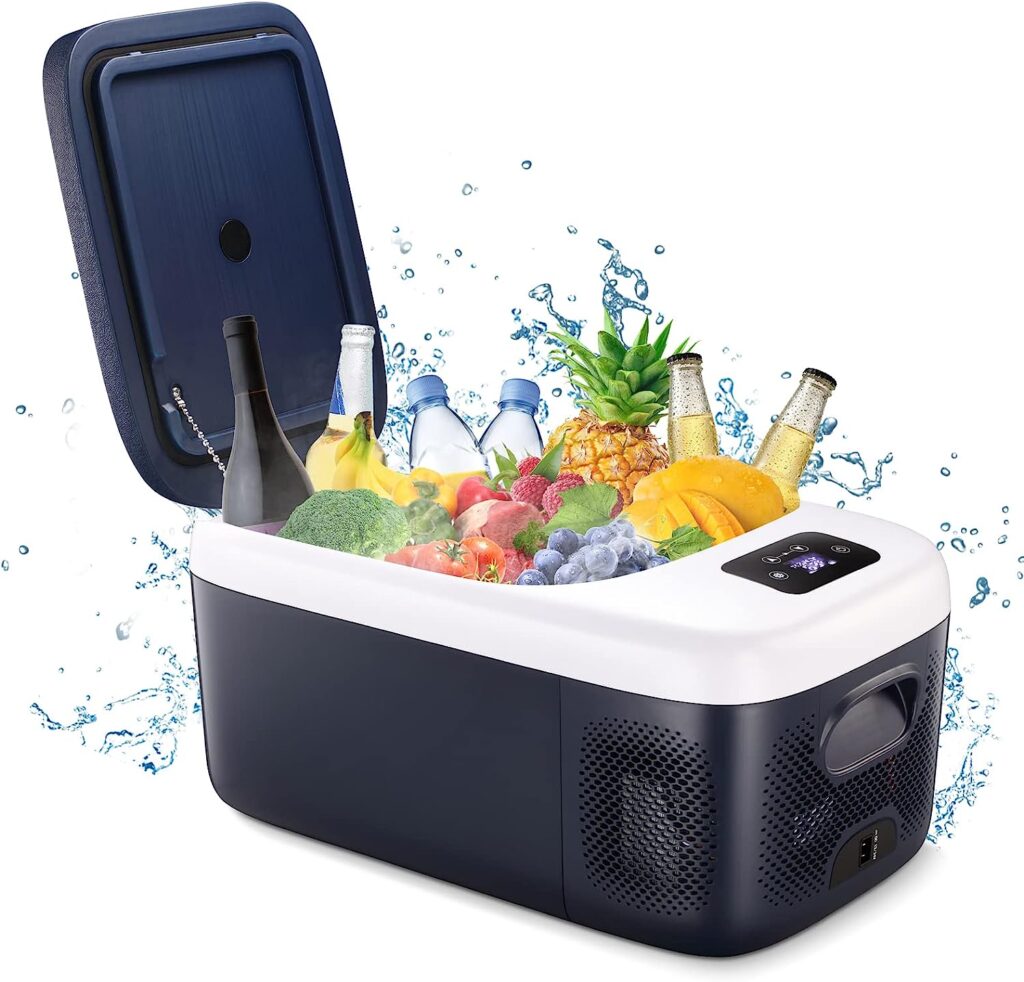 Antarctic Star Car Refrigerator 12 Volt Portable Mini Fridge17 Quart 16 Liter Intelligent Control Panel -4â-68â LED Electric DC 12V/24V 100-240V AC for Beverage Wine Seafood Fruits Travel