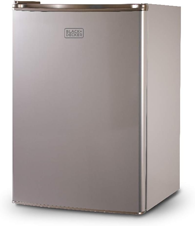 blackdecker bcrk25v compact refrigerator energy star single door mini fridge with freezer cubic feet vcm 25 cuft brushed 2