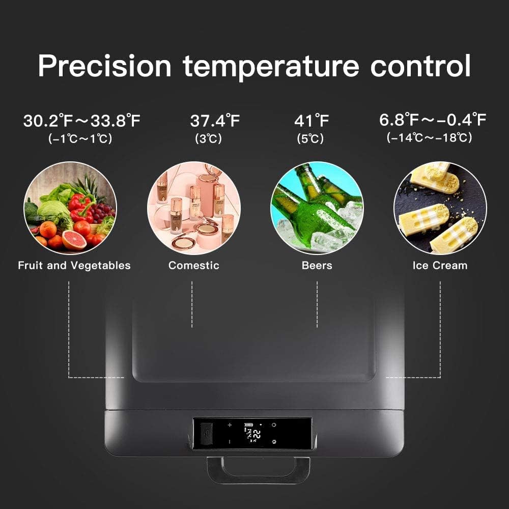 Domende 12 volt Refrigerator 54qt Portable Freezer Electric Cooler Compressor Car Fridge for Car Truck Vehicle RV Boat Outdoor and Home use 12/24V DC and 90-250 AC,Cooling to -4F