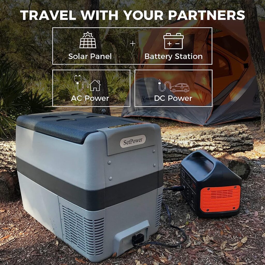 Setpower AJ30 Portable Refrigerator,Portable Freezer,32 Quart(30L) Electric Cooler,Car Refrigerator,12/24V DC Cable  110/240V AC,Car Fridge for Camping,Truck,RV,Travel,Fishing,3-YEAR Warranty