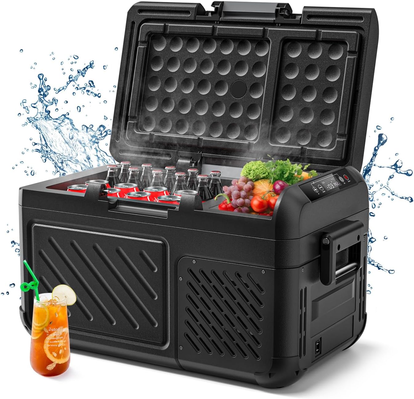 wolfbox 12v portable refrigerator19 quart car fridgerv car refrigerator with 1224v dc 110 240v acelectric cooler for car